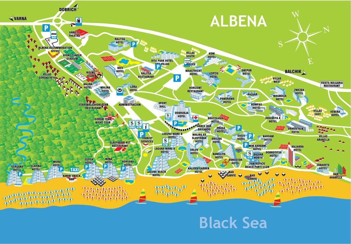 harta albena Bulgaria