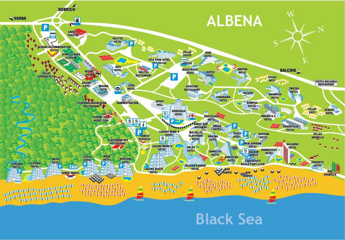 harta albena Bulgaria
