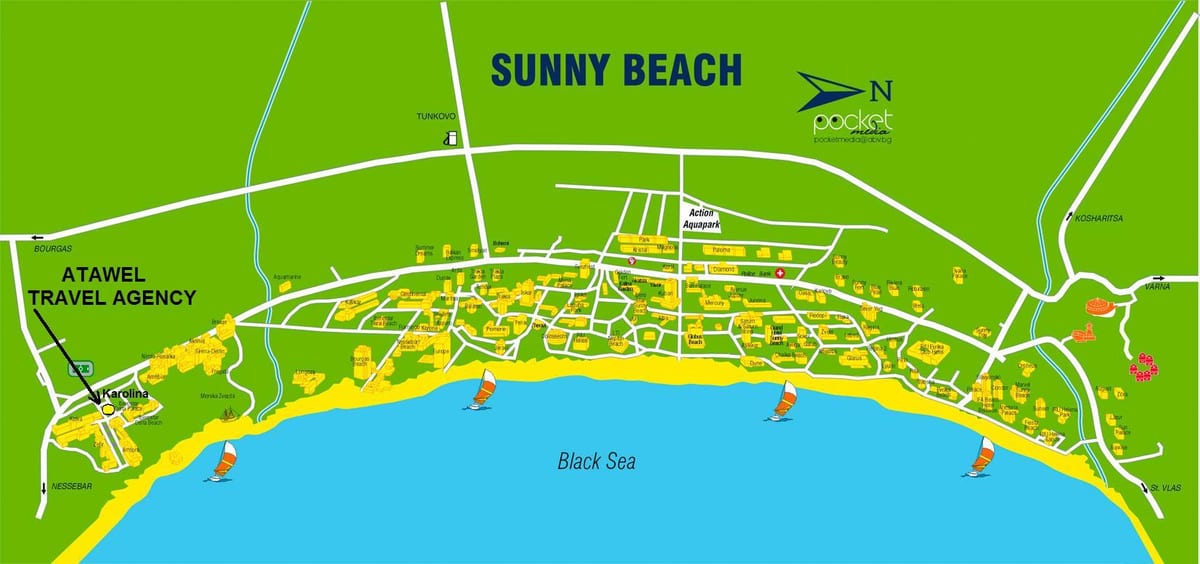 harta Bulgaria sunny beach