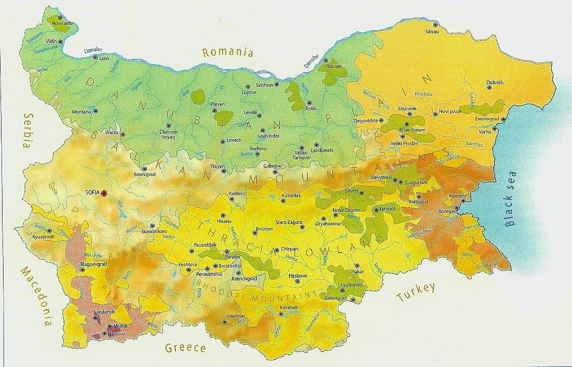 harta de Bulgaria clima