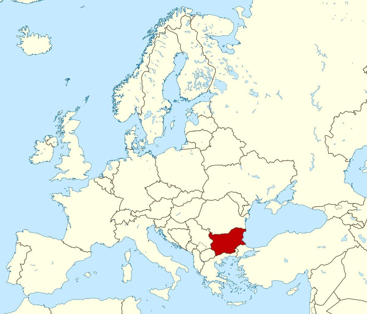 hartă a lumii care arată Bulgaria