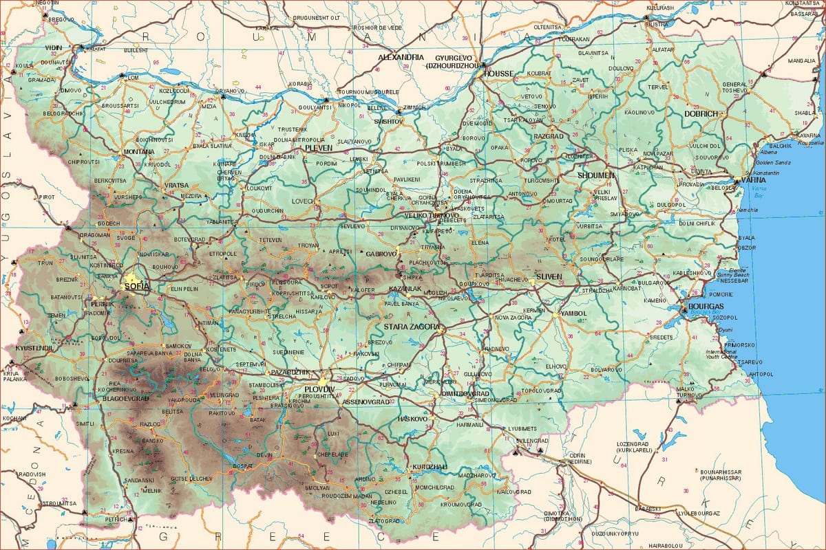 Bulgaria drumuri hartă