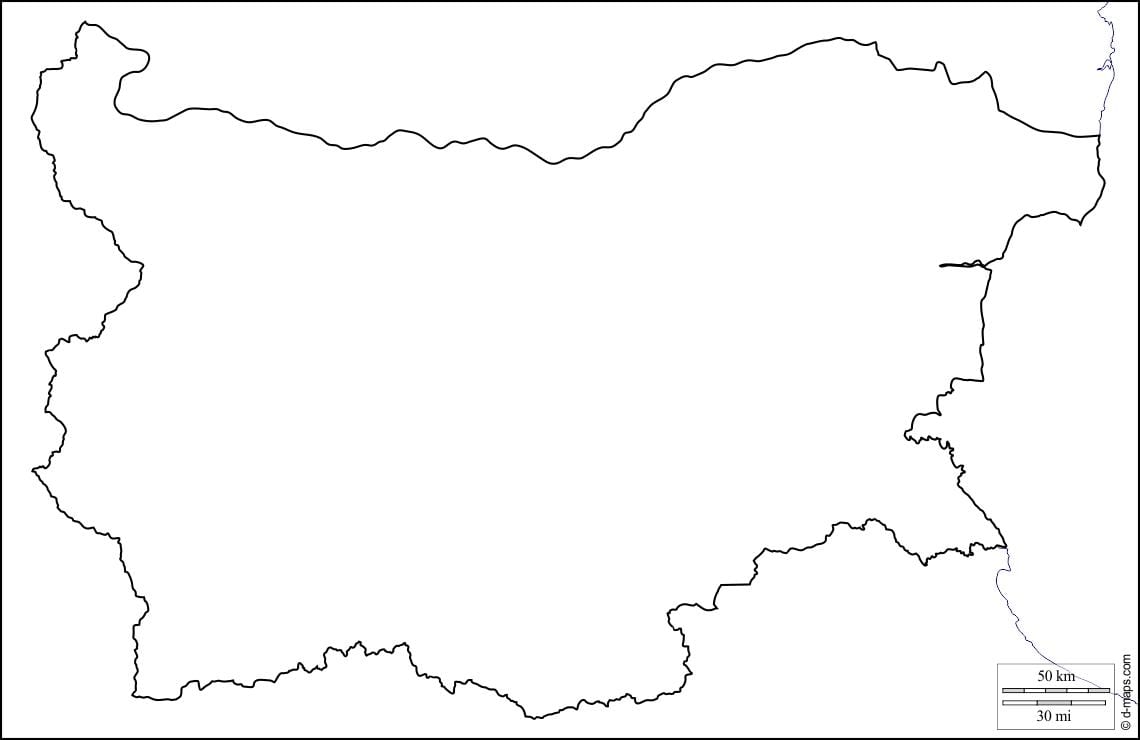 harta Bulgaria harta contur