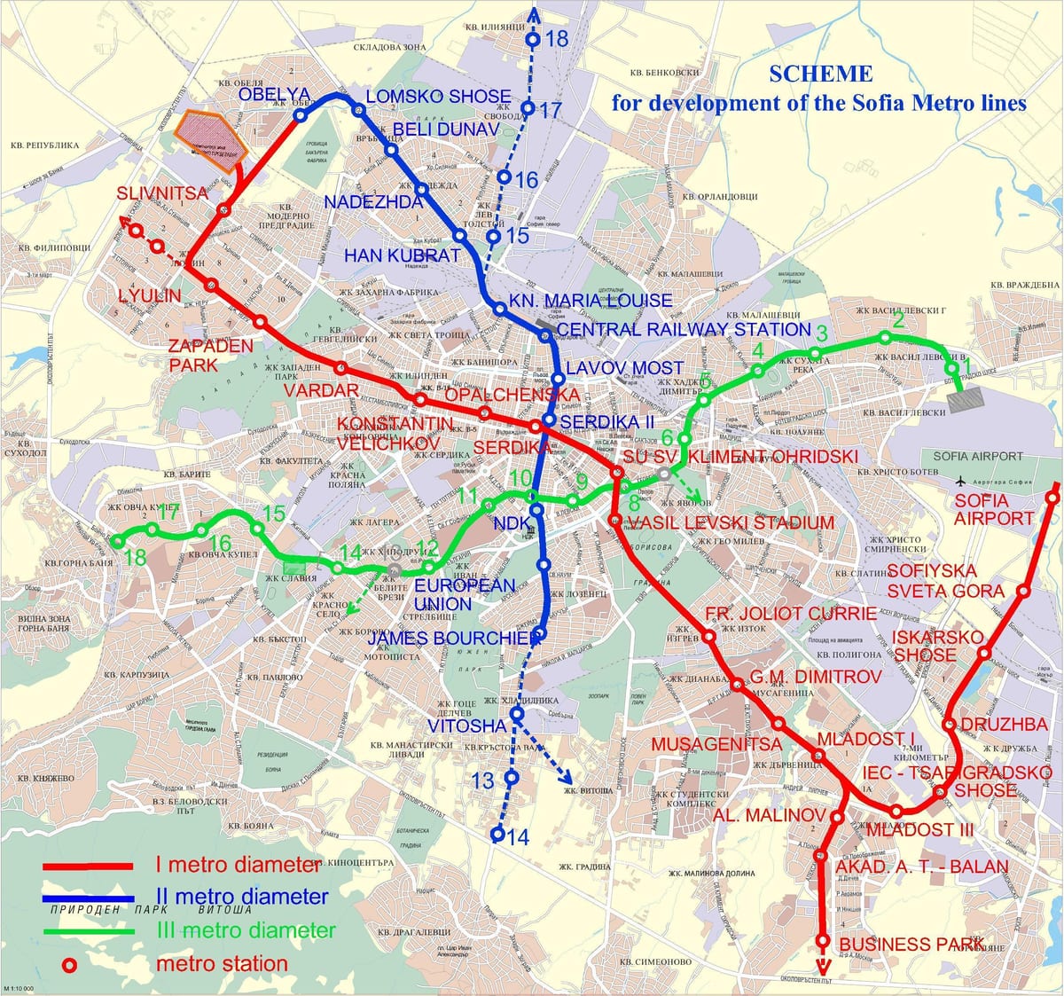 harta metro din Bulgaria