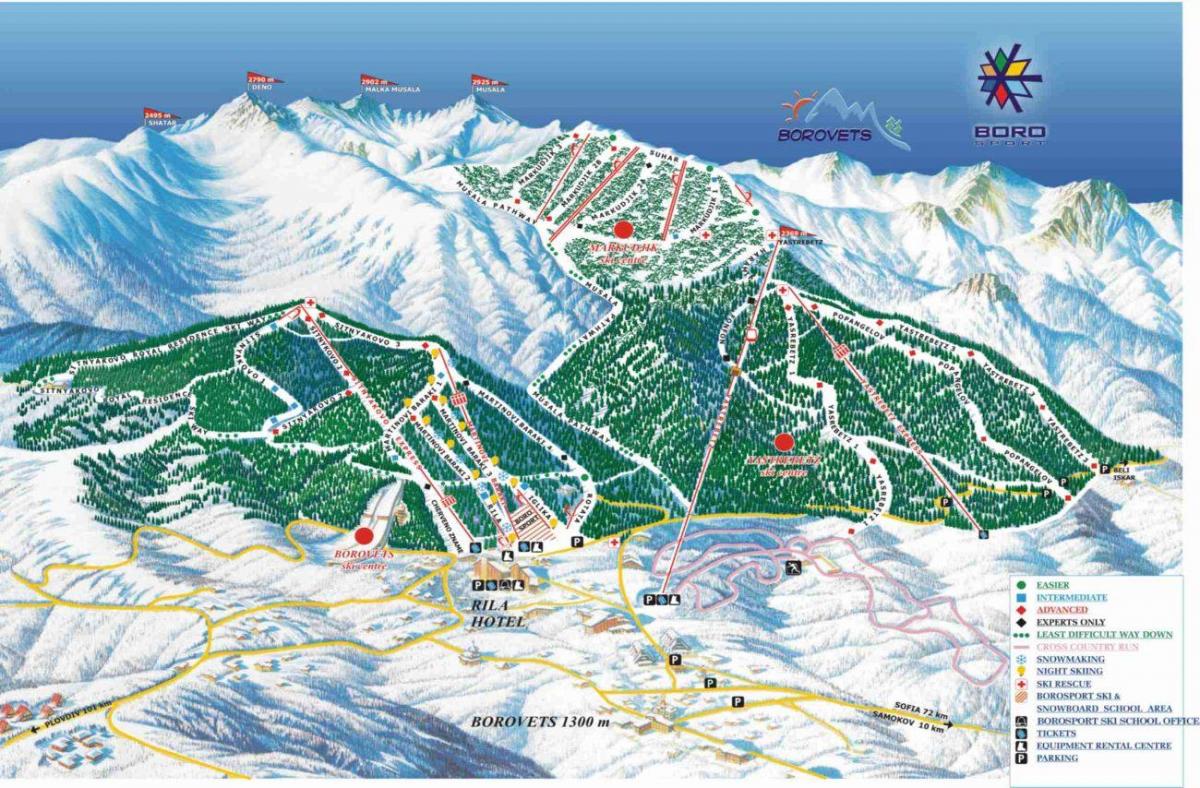Bulgaria ski hartă