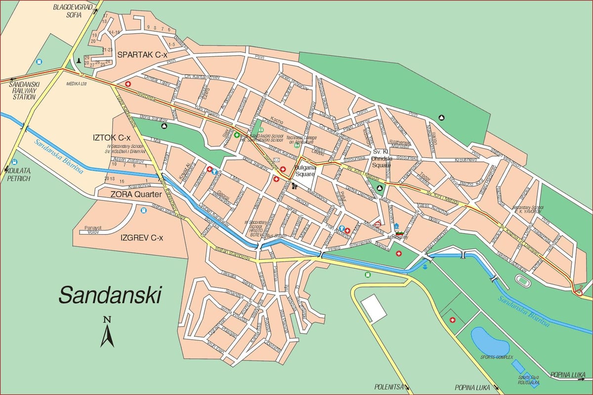 harta sandanski Bulgaria