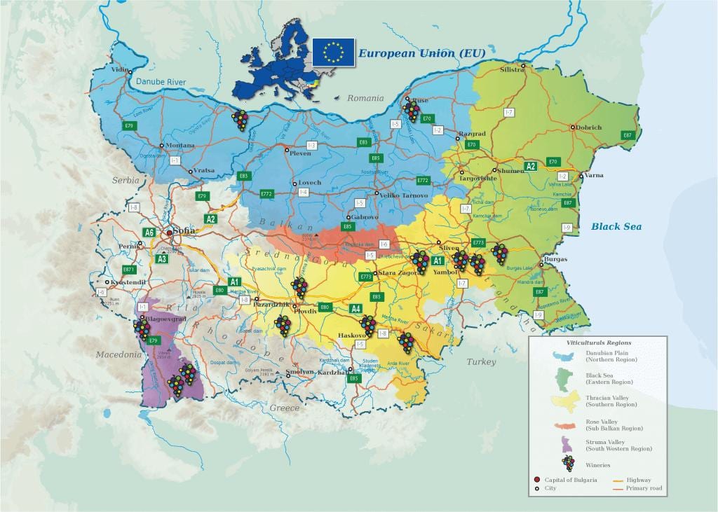 harta de vin din bulgaria