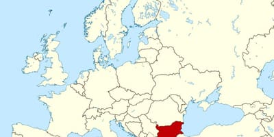 Hartă a lumii care arată Bulgaria