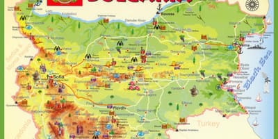 Bulgaria harta obiectivelor turistice