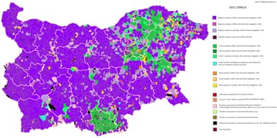 Harta de Bulgaria etnice