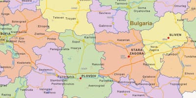 Harta de Bulgaria politice